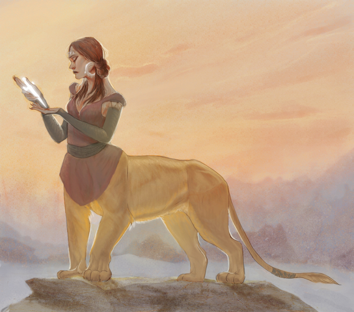 Dawnblade - My, dawn, Blade, Mythology, Lioness, Girls, Story, Digital drawing, Adopt