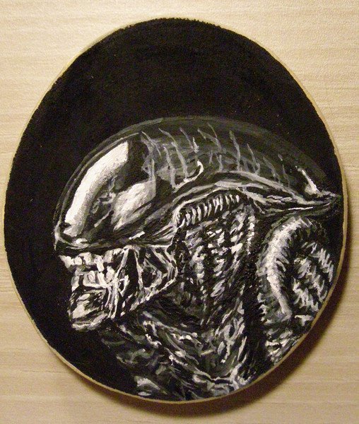 Alien miniatures have arrived! - My, Strangers, Miniature, Painting on wood, Gouache, Drawing in guache, Alien movie