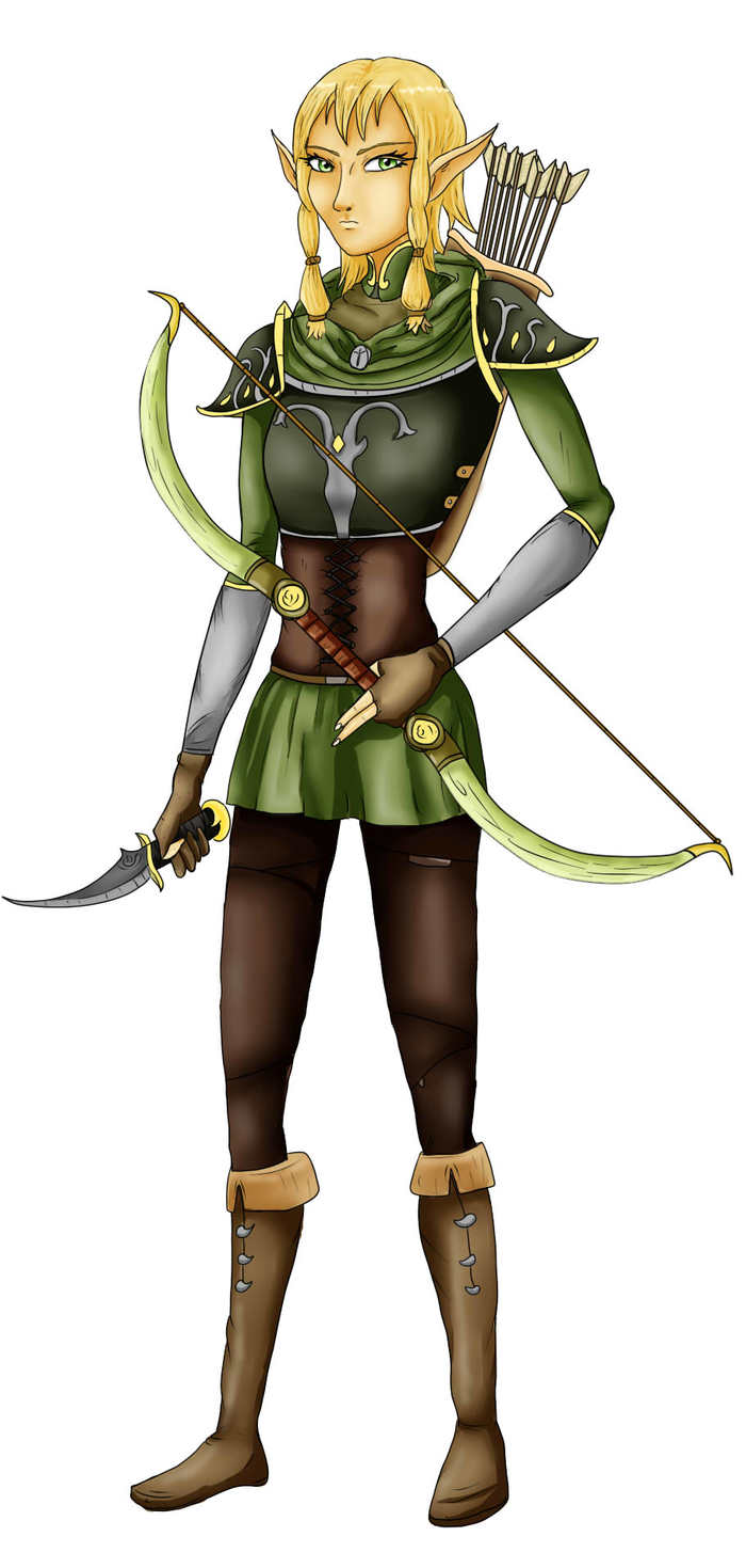 Elf Archer - Elves, Original character, Fantasy, Longpost