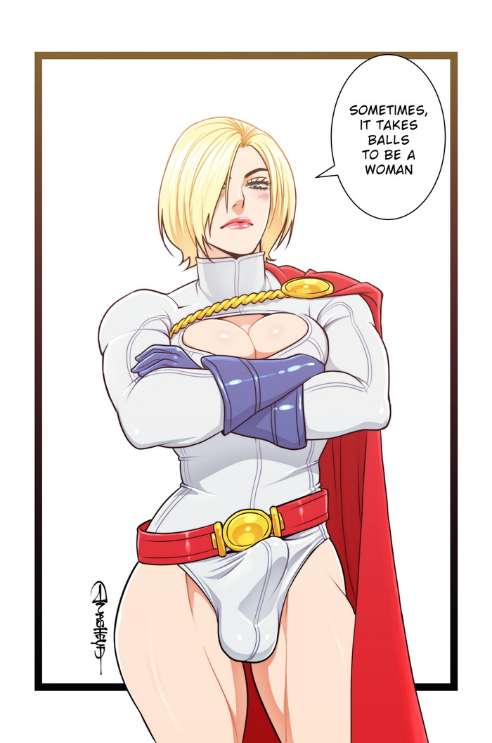 Sometimes it takes balls to be a woman - NSFW, Anasheya, Art, Its a trap!, Feet, Power Girl, Dc comics, Futanari