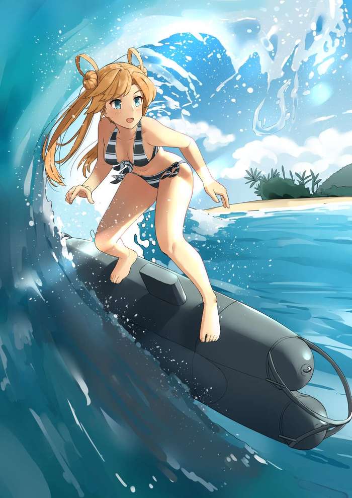 Abukuma - Kantai collection, Abukuma, Anime, Anime art, Swimsuit