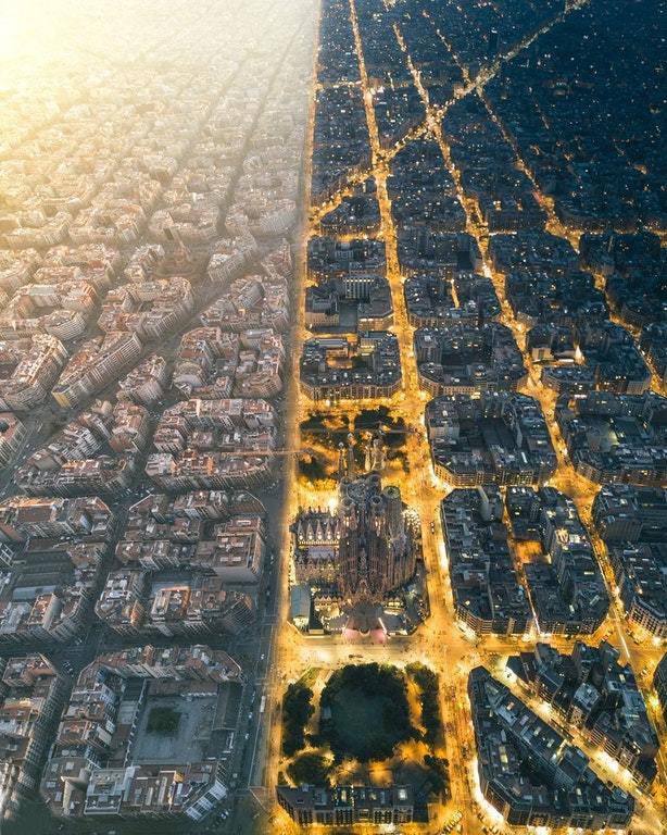 Day and night in Barcelona - Barcelona, Day, Night, Reddit, Photomanipulation, Barcelona city