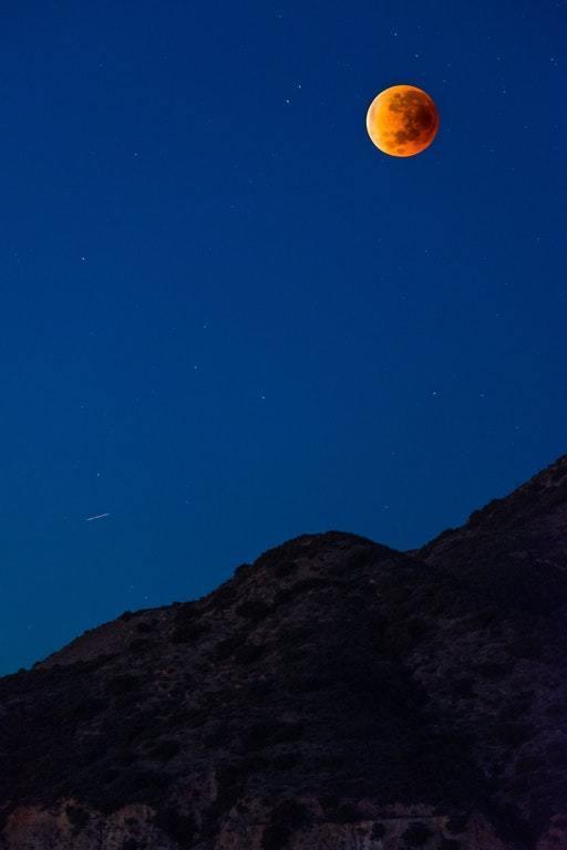 Blue super moon in California - blue, Super, moon