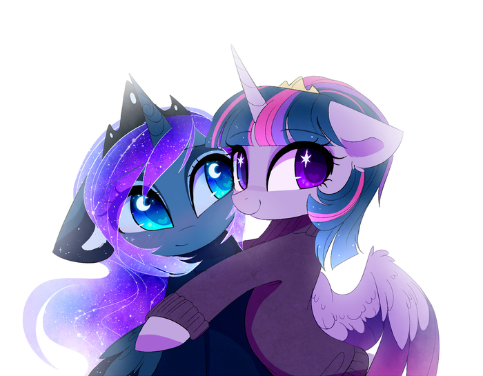 Sweater Ponies - My Little Pony, PonyArt, Princess Luna, Twilight sparkle, Magnaluna