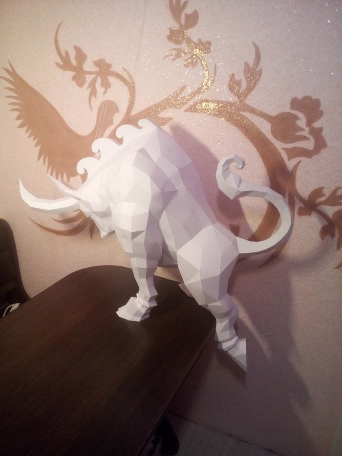 Буйвол Papercraft, Паперкрафтинг, Своими руками, Изделия из бумаги, Изделия из картона, Поделки, Длиннопост