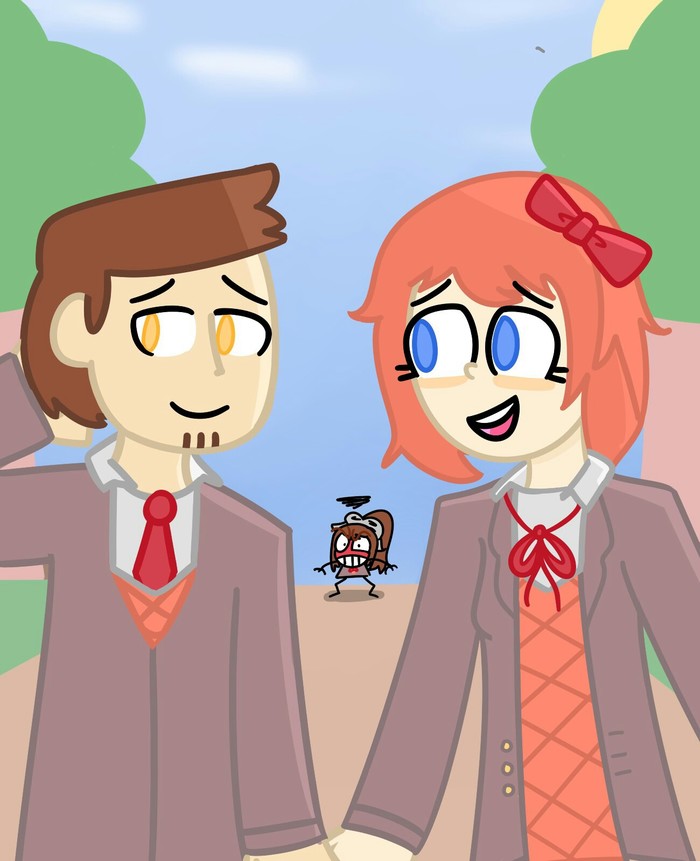 Jealousy - Not anime, Anime, Sayori, Monika, Doki Doki Literature Club