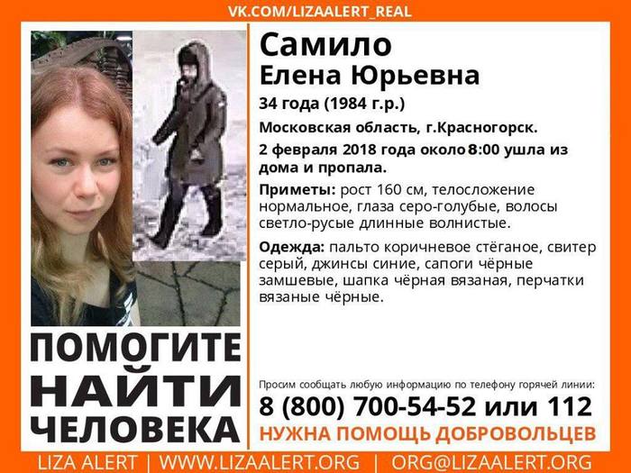 Elena Samilo, a cardiologist, disappeared in Krasnogorsk - Missing person, Lisa Alert, Search