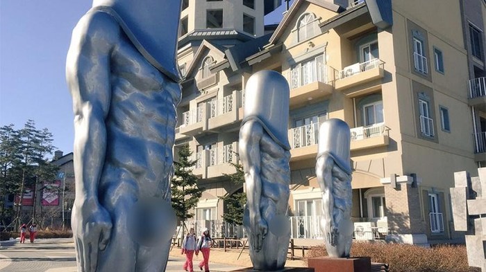 An installation called Bullet People installed near the main press center of the 2018 Olympics in Pyeongchang, South Korea - Корея, Olympiad, Monument, Athletes