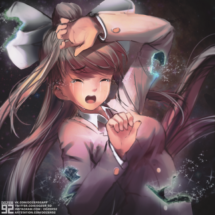 . (Doki doki literature club) , , , Anime Art, Doki Doki Literature Club, , Monika