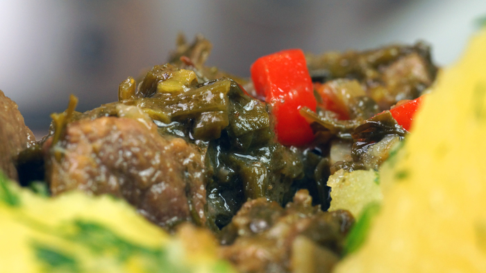 Meat fried in greens and dry white wine. Chakapuli - My, Food, Kitchen, Recipe, Chakapuli, Meat, Beef, Cooking, Video, Longpost