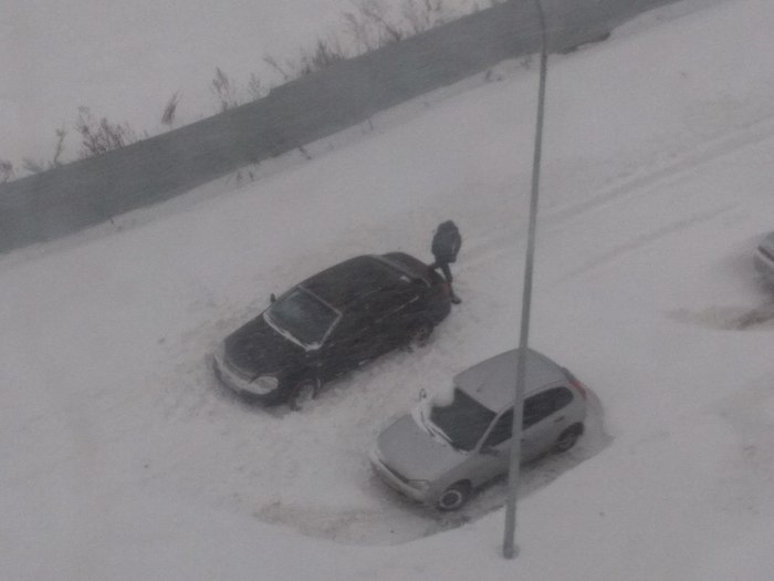 Winter. - Longpost, Video, Humor, Management Company, Tolyatti, Housing and communal services, Stuck, Road, Winter, Tractor, My