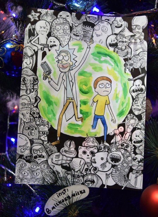 Rick and morty - My, Rick and Morty, Rickandmorty, Graphics, Drawing, I draw as much as I can, Art