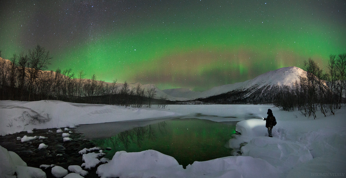 Wanderer of the Kola North - Russia, Murmansk, Murmansk region, Khibiny, Wanderer, Winter, Polar Lights, Kola North