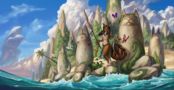 Island Queen - Anthonyavon, Furry, Art, Anthro