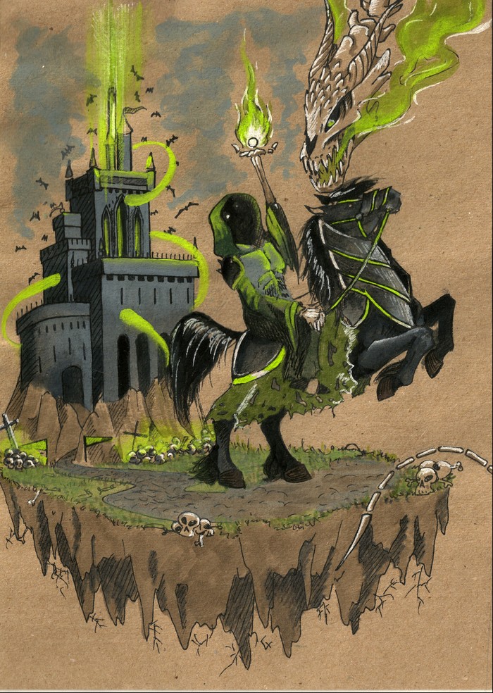 Necropolis - Longpost, Illustrations, Jukart, The Dragon, Necropolis, Герои меча и магии, HOMM III, My