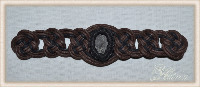 Weave a bracelet with a stone. Knot Josephine. Detailed description. - My, , , A rock, Master Class, Presents, Needlework with process, Longpost, Weaving