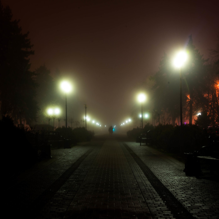 Silent Hill in Russian / A little more foggy night from Krasnodar. - My, Night, Fog, Silent Hill, Krasnodar, , Monument, Catherine II, Longpost