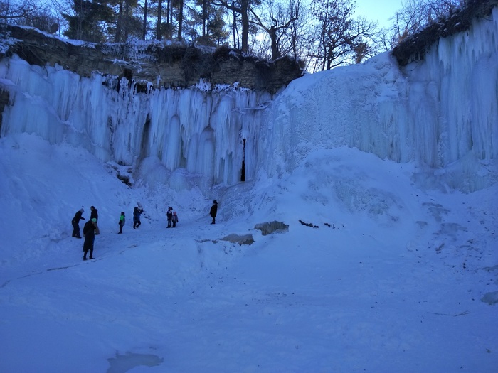 Completely frozen waterfall in Minnesota!!! - My, USA, Waterfall, wildlife, Winter, Minnesota, Longpost