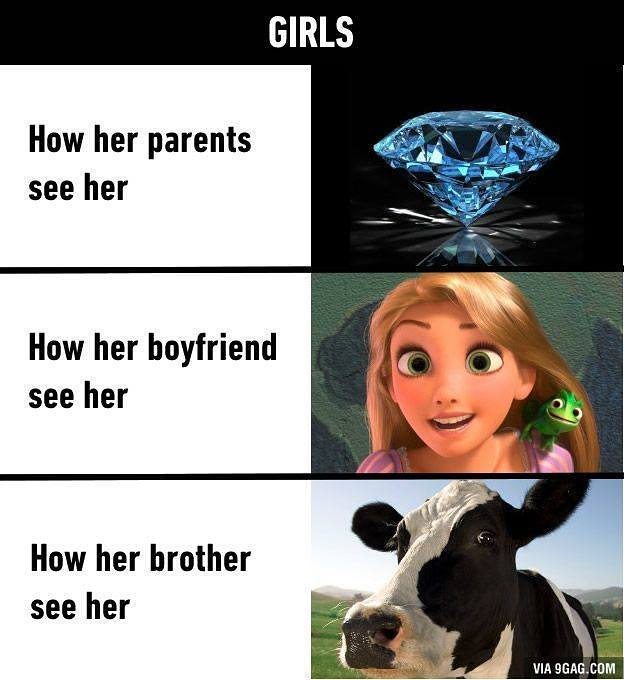 Girls - Girls, 9GAG, Cow, Rapunzel, Diamonds