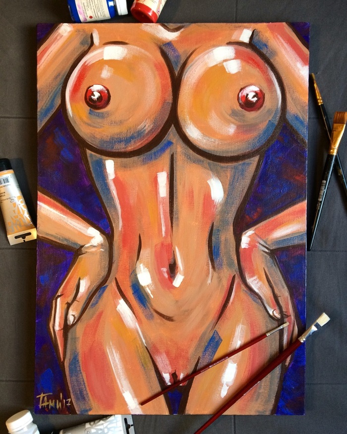Let the first post be #nude I love this work - NSFW, My, nude art, Erotic, Painting, Art, 