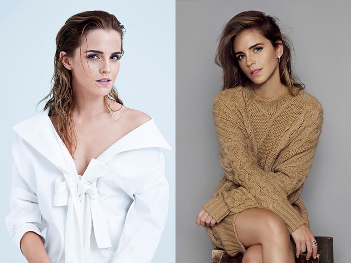 Emma Watson, comparison of the British and Spanish editions of ELLE magazine - Emma Watson, Magazine, She, , Adaptation, Swarthy