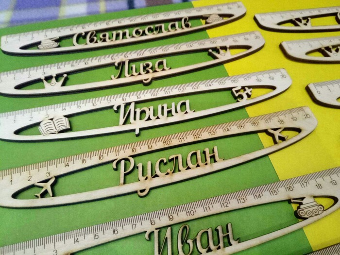 Nominal school rulers - Ruler, Woodworking, Souvenirs, Presents, Picture without text