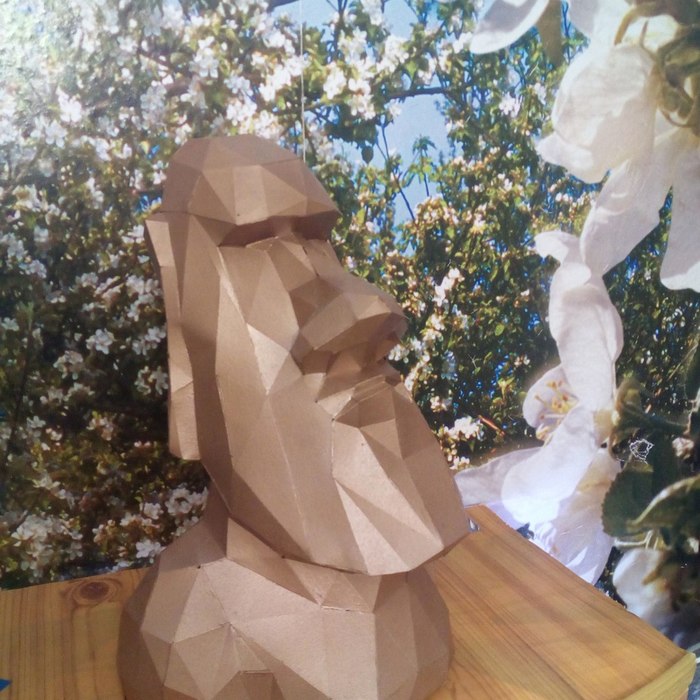 moai statue - My, Pepakura, Papercraft, With your own hands