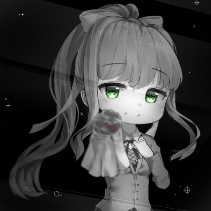 Monika - Monika, Doki Doki Literature Club, Not anime, Visual novel, Art, Anime, Anime art