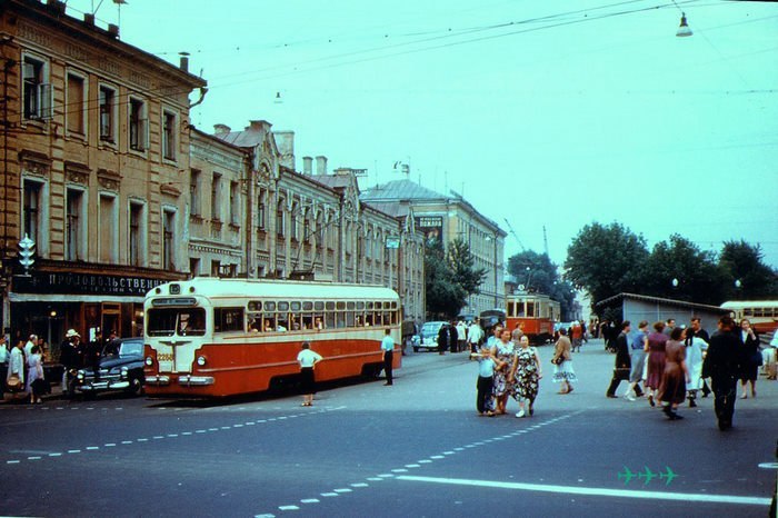 Moscow trams in 1959 - Tram, , Moscow, Longpost