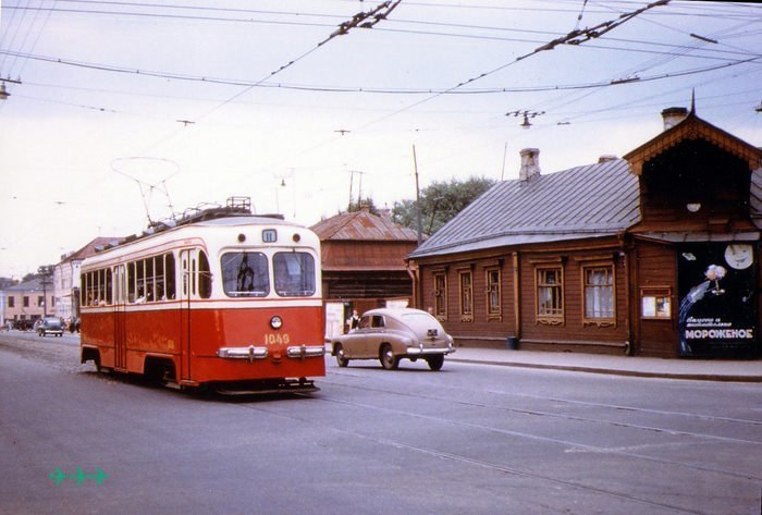 Moscow trams in 1959 - Tram, , Moscow, Longpost