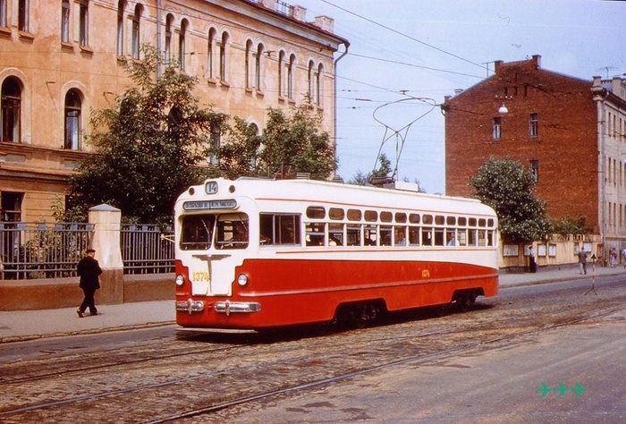 Moscow trams in 1959 - Tram, , Moscow, Longpost