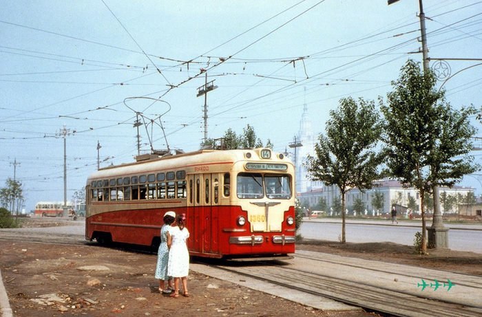 Moscow trams in 1959 - Tram, , Moscow, Longpost