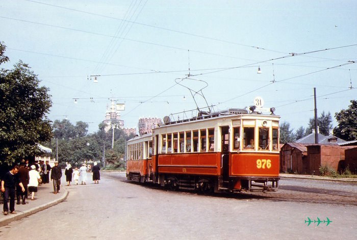 Moscow trams in 1959 - Tram, , Moscow, Longpost