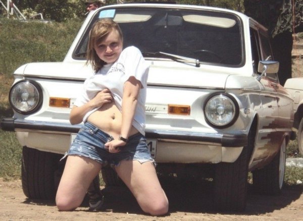 What car is such a chick - , , Zaporozhets, Auto, Car, Girls, Beautiful girl, Girl, Zaz-965