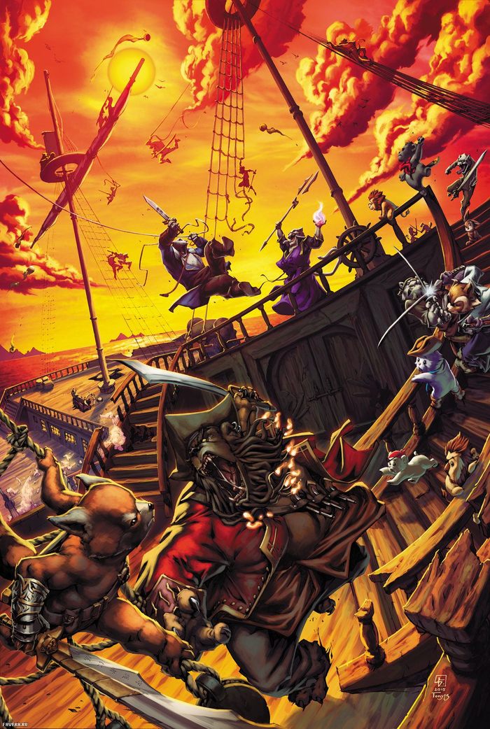 Book cover of Flurry The Bear-The Rising Tide - , Furry, Art, Pirates, Weapon