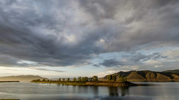 Sunset over the Yenisei - My, Khakassia, Yenisei, Landscapes, Landscape