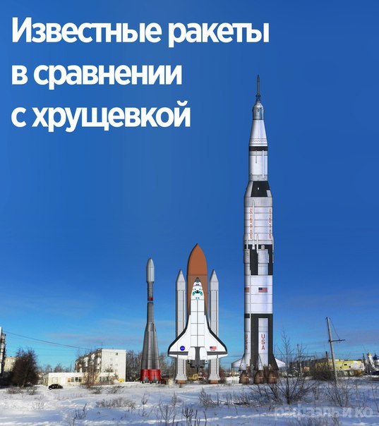 Famous missiles in comparison with Khrushchev - My, Space, Rocket, Khrushchev, House, The size