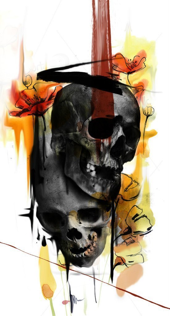 Skulls with flowers - My, Hekut, Flowers, Scull, Longpost