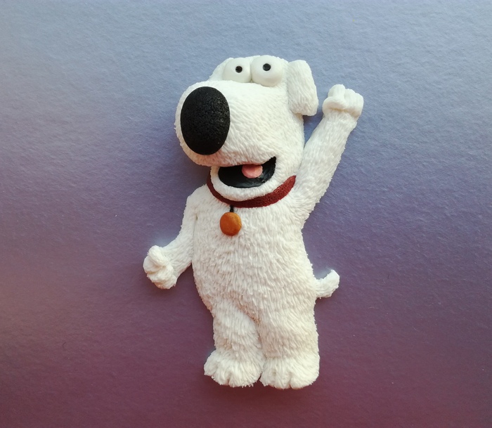 Brian Griffin (magnet) - My, Family guy, Brian Griffin, Dog, Magnet, Magnets, , Polymer clay