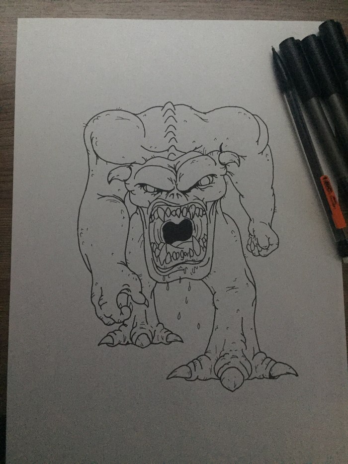 Pinky from Doom :D - My, Doom, Drawing, Game art