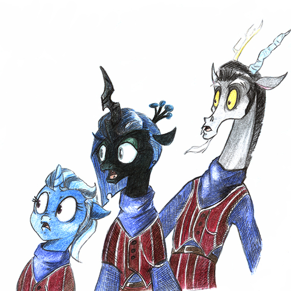 We are number one! - Memes, We are number One, Queen chrysalis, Discord, Trixie, My little pony