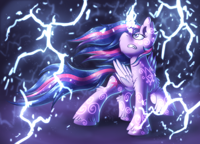 Lightning My Little Pony, Ponyart, Twilight Sparkle, Shad0w-galaxy