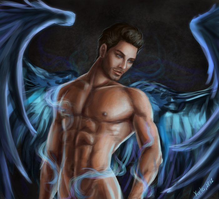 Winged - My, Art, Digital drawing, Photoshop