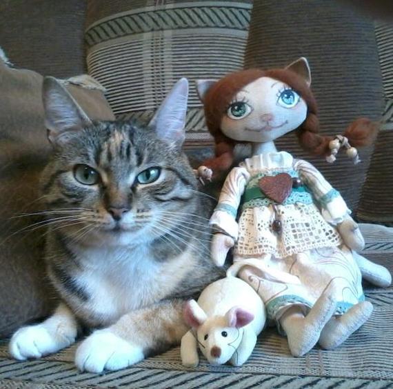 CAT DOLLS))) - My, Needlework without process, cat, Textile doll, Longpost