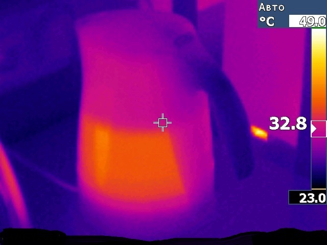 Как закипает чайник на термографе - Моё, Термограмма, Чайник, Длиннопост