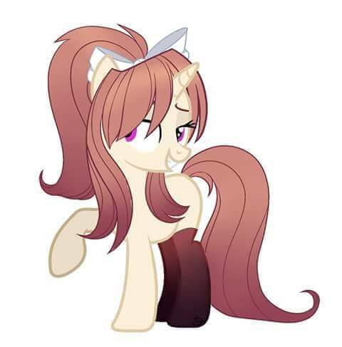 Another 1 pony version of Monica. - Doki Doki Literature Club, Ponification, My little pony, Crossover, Monika