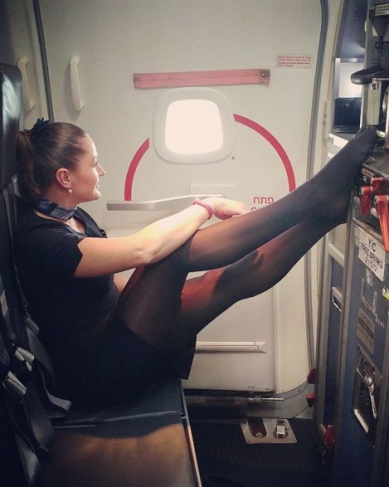 Beautiful flight attendants are not only in films - Stewardess, Beautiful girl, The photo, Selfie, From the network, Longpost