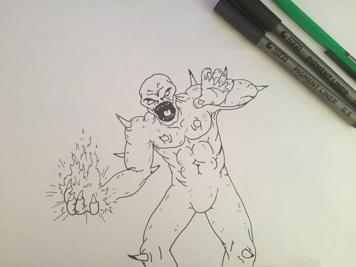 Imp (imp) from Doom - My, Doom, Drawing, Art, Games, Computer games