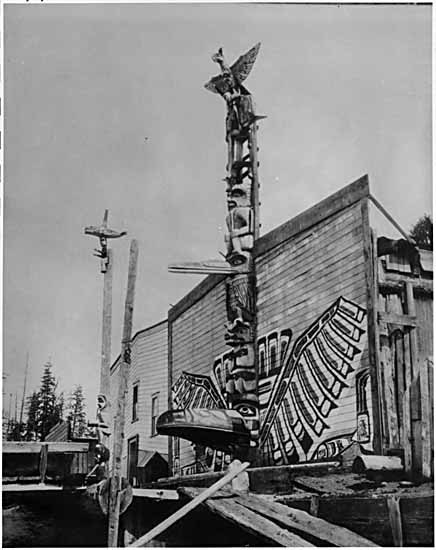 Homes of the Indians of North America - 2 - Longhouse and Totem Poles. - My, , Totem Pole, , , , Tlingit, Longpost