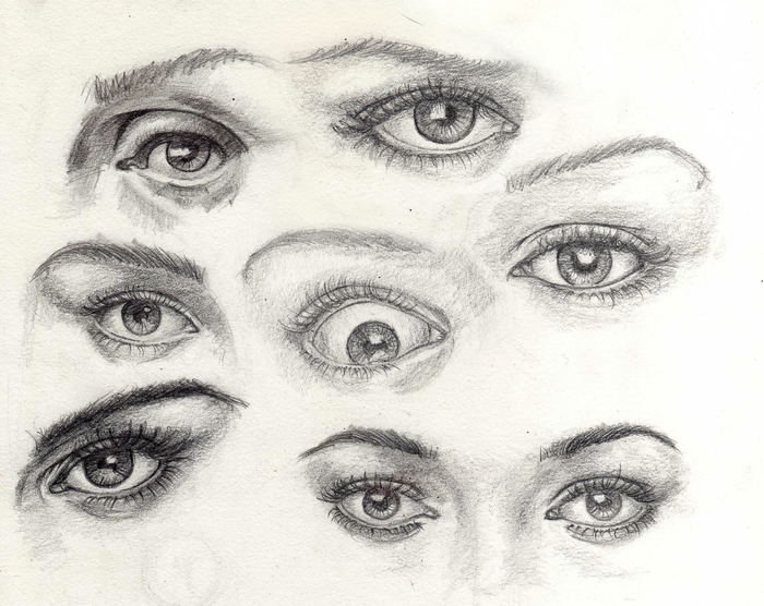 Eyes - My, Pencil, Drawing, Eyes, Sketch, Simple pencil, 